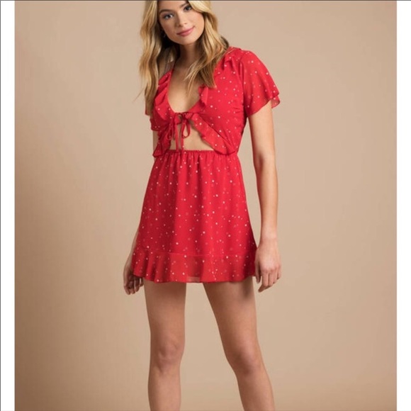 Tobi Dresses & Skirts - TOBI Casey ruffle red stars dress